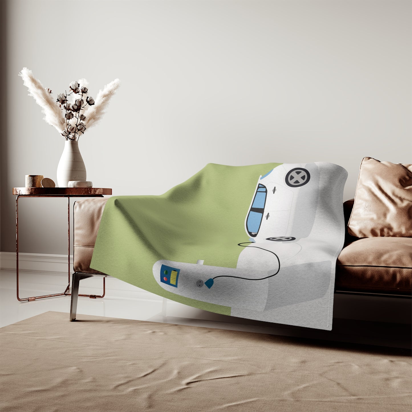 Charge & Chill | Minimalist Electric Charging Station Sweatshirt Blanket