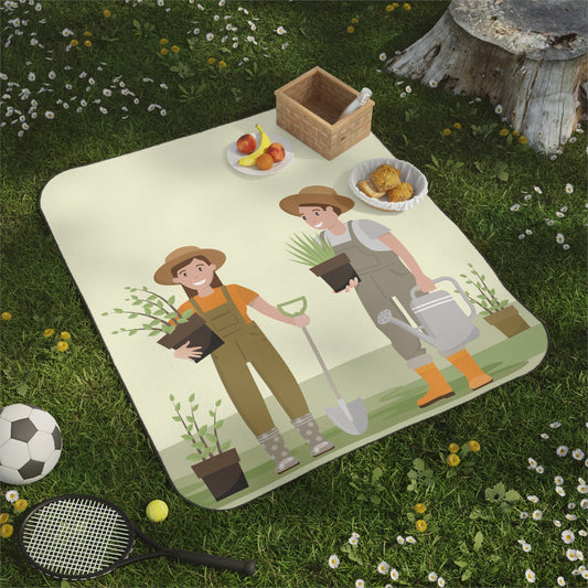 Couple Gardening Picnic Blanket | Sweet Outdoor Moments