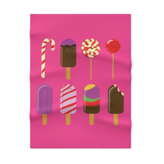 Sweet Dreams for Baby | Soft Fleece Blanket with Ice Cream & Candy Print