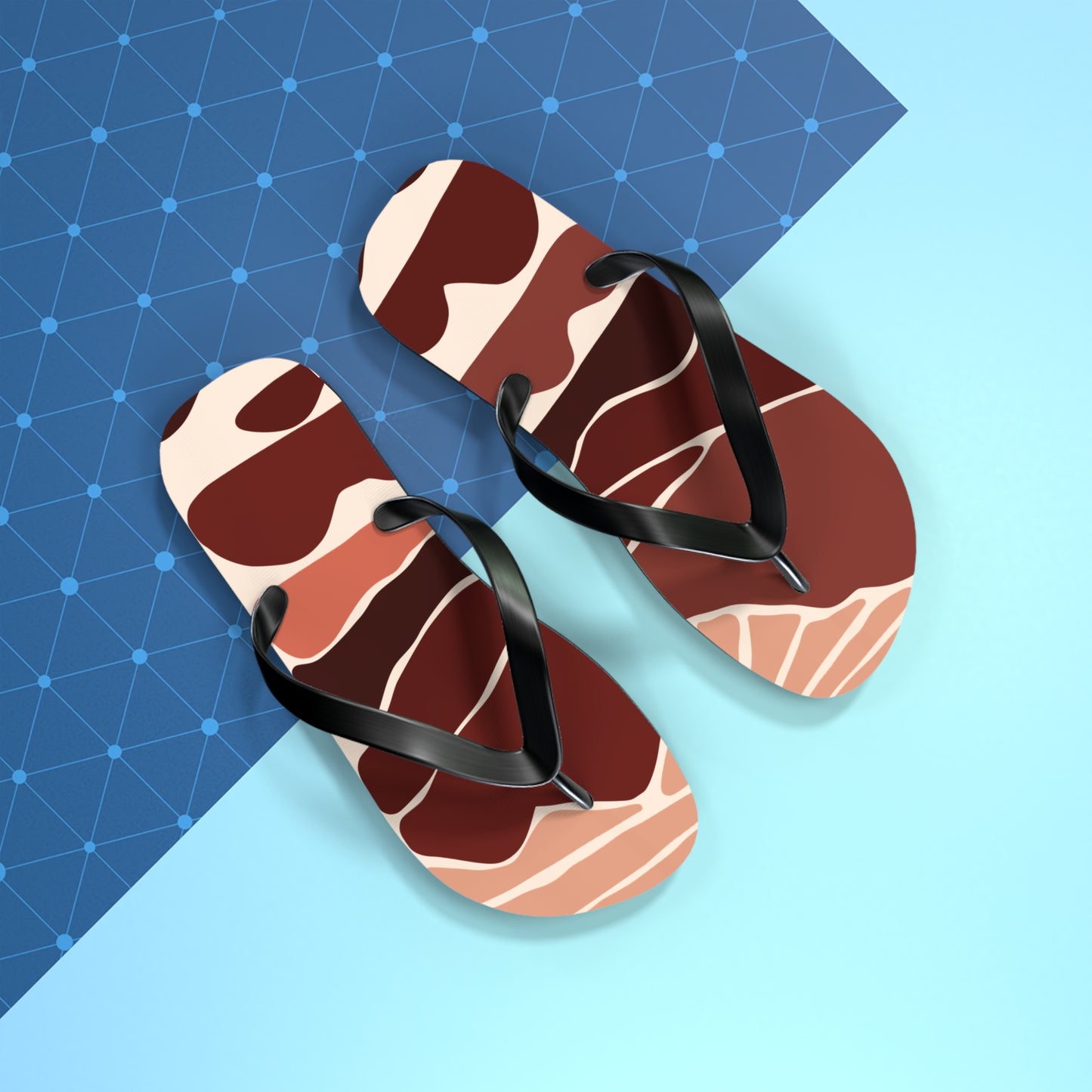 SolMori | Minimalist Flip-Flops with Abstract Sun & Mountain Print