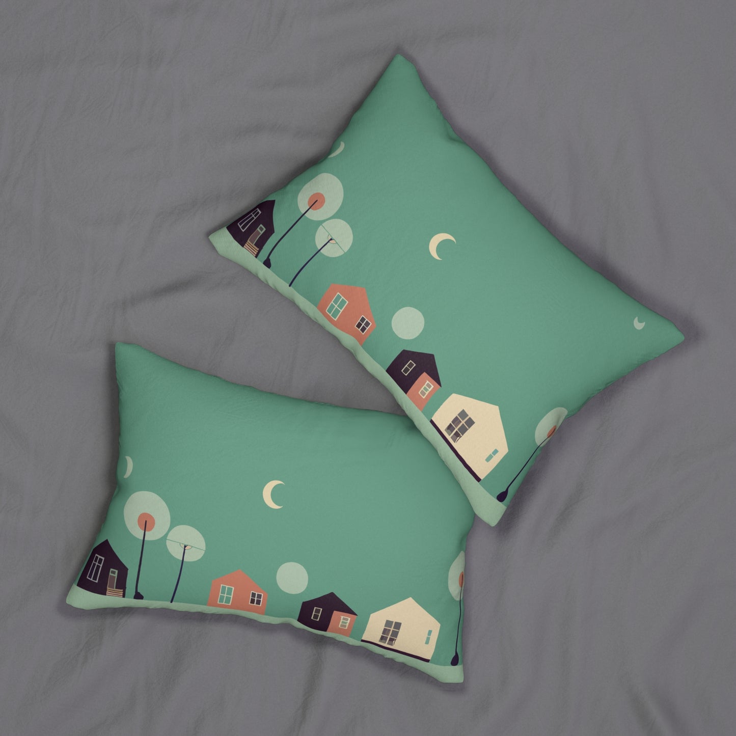 Townhouse Doodle Lumbar Pillow | Bring Artistic Whimsy to Your Home
