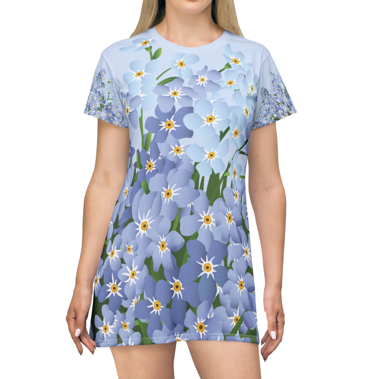 BloomEase | All-Over Floral T-shirt Dress