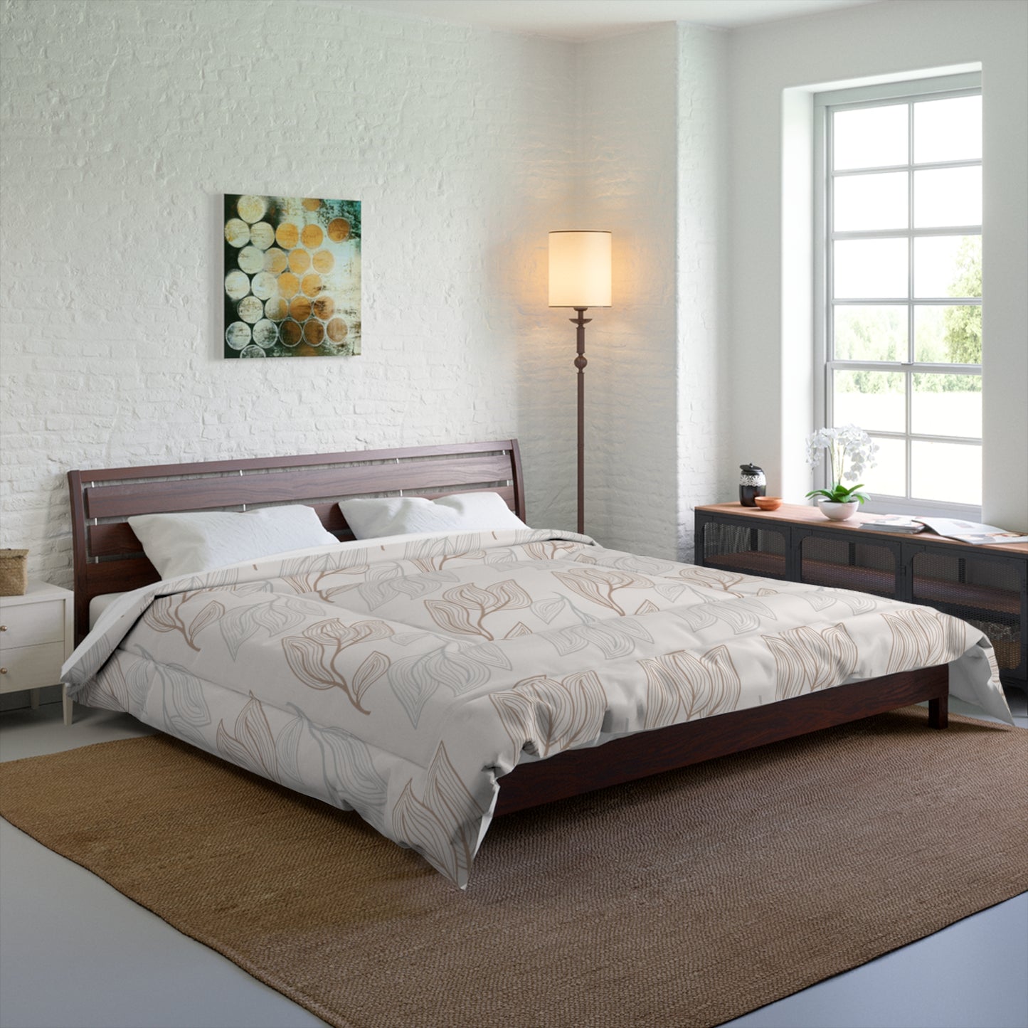 Luxury Canopy Comforter | Abstract Nature Leaf Design