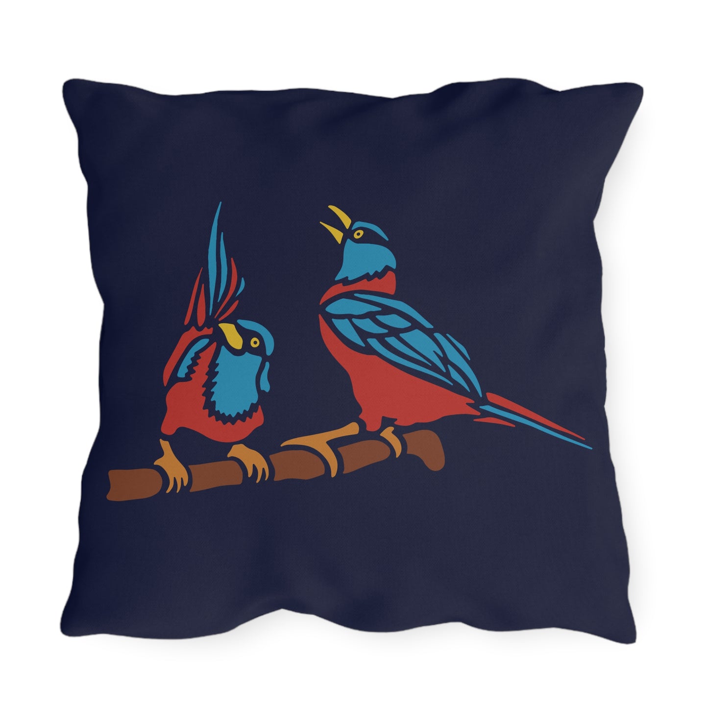 Two Digital Birds | Artistic Outdoor Decorative Pillow
