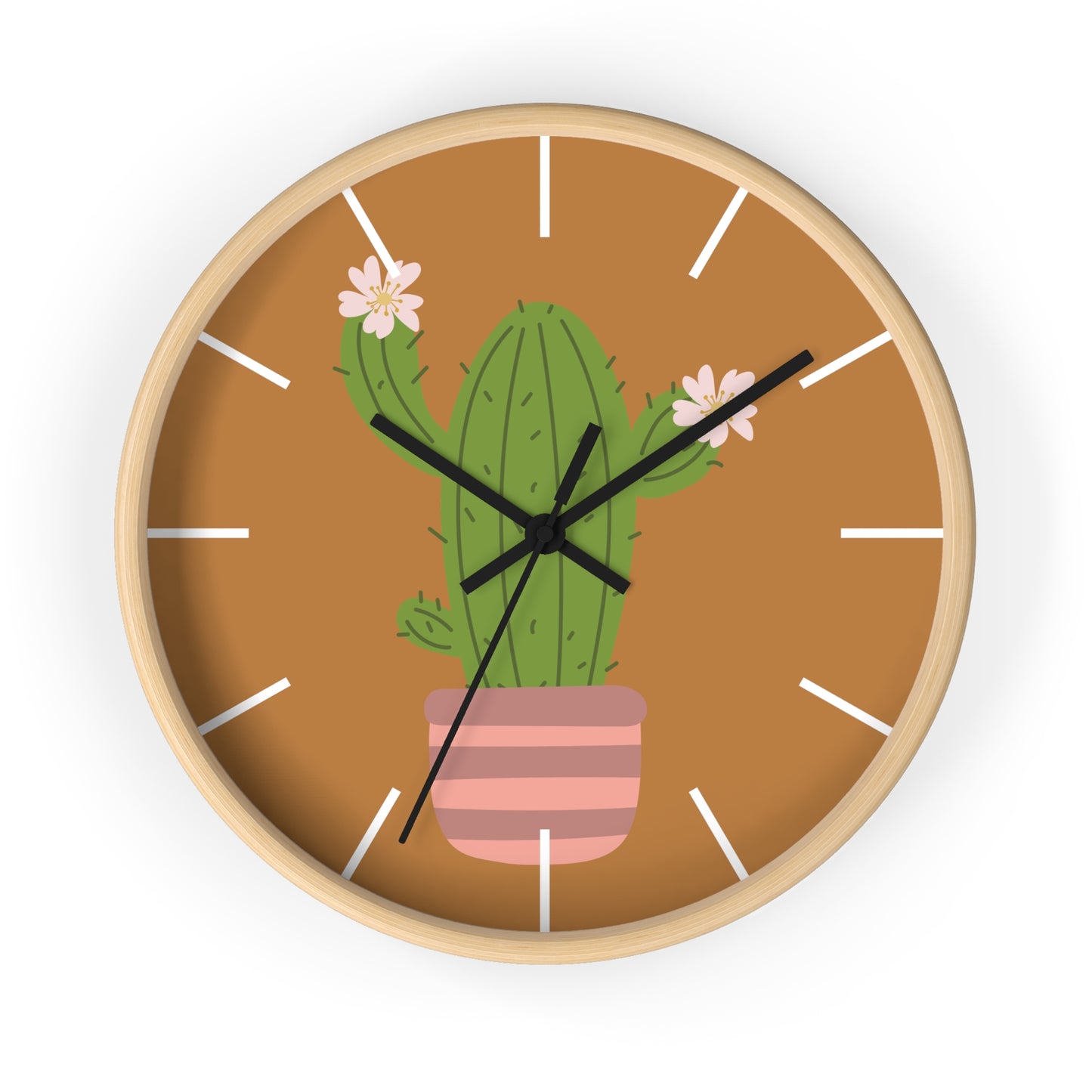 Cactus Minimal Wall Clock | Playful Time, Minimal Vibe