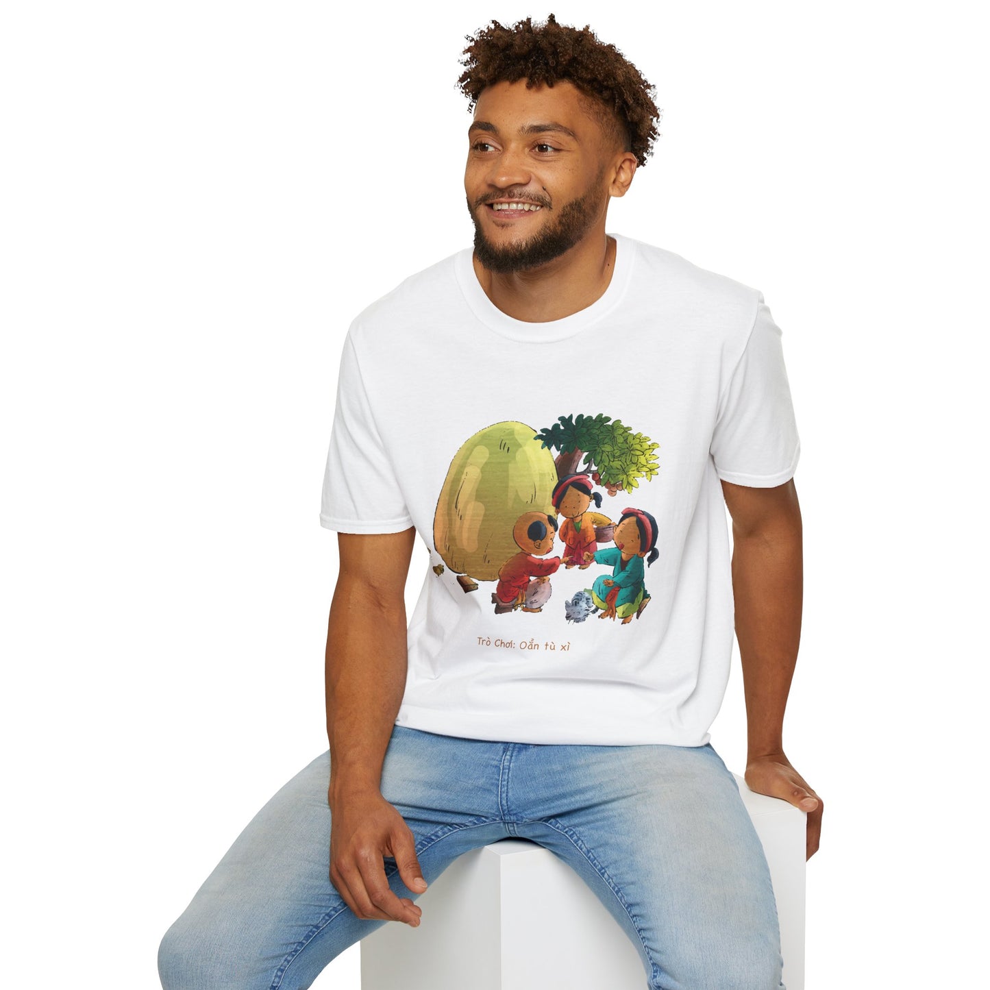Unisex Softstyle Tee | "Rock Paper Scissors" | Vietnamese Folk Game Edition