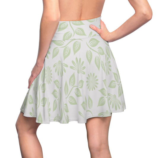 Fresh Leaf Pattern | Fun Women’s Skater Skirt Inspired by Nature