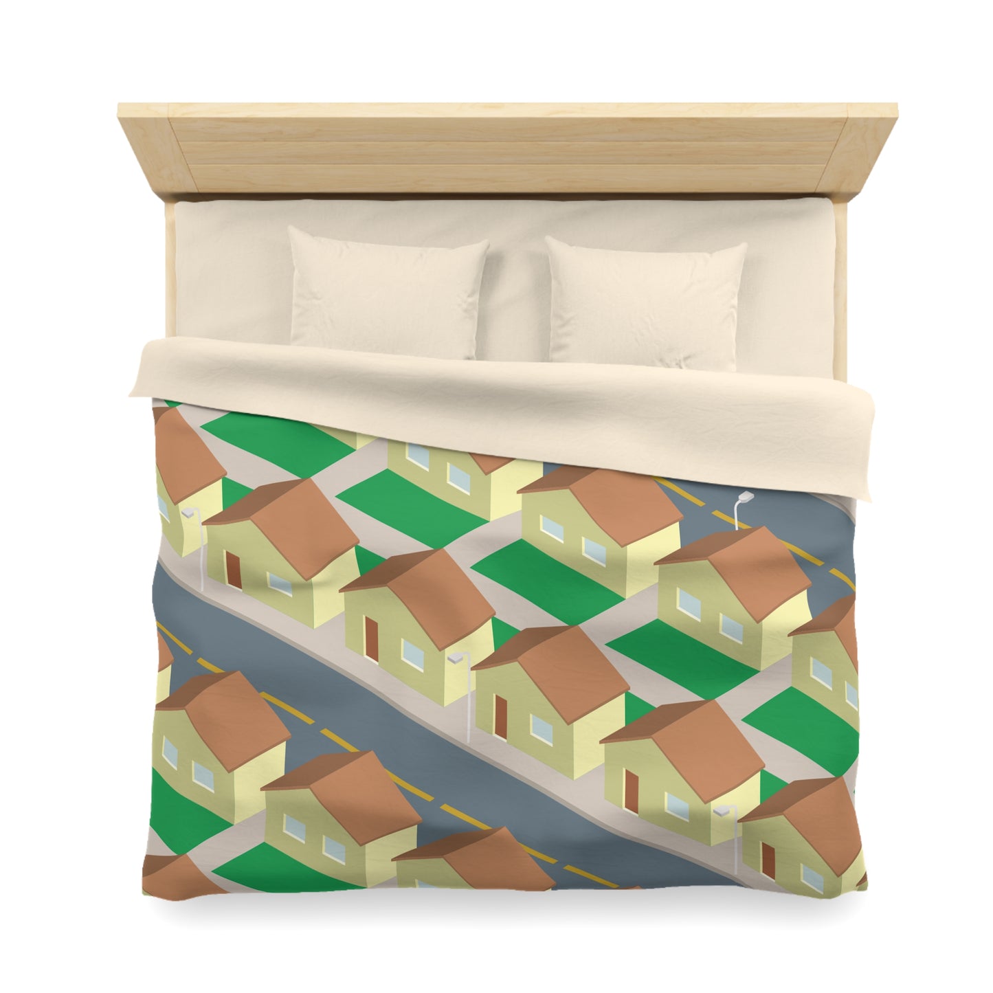 “Urban House View” Microfiber Duvet Cover | Where Architecture Meets Comfort