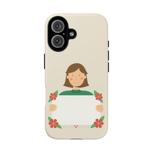 “Message in Style” Tough Phone Case | Girl with Sign