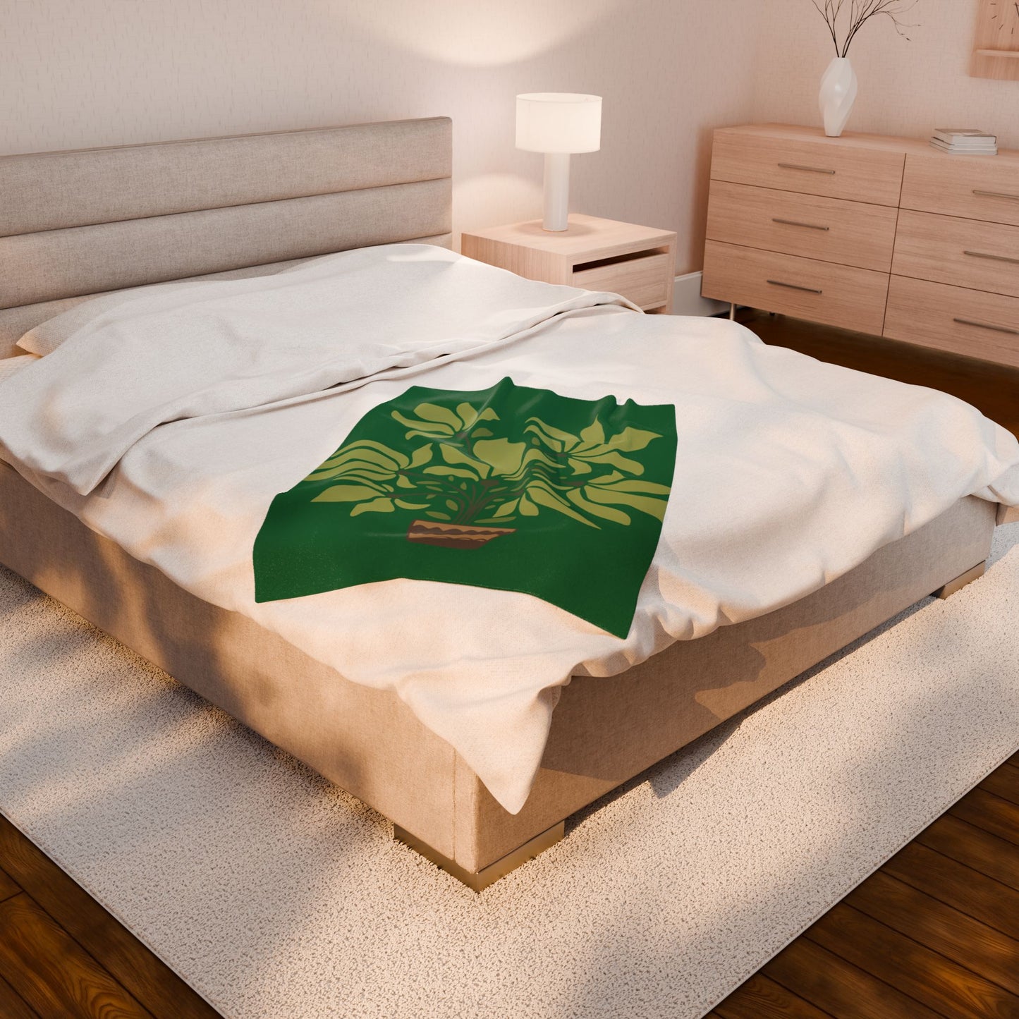 Velveteen Plush Blanket | A Quiet Green Corner