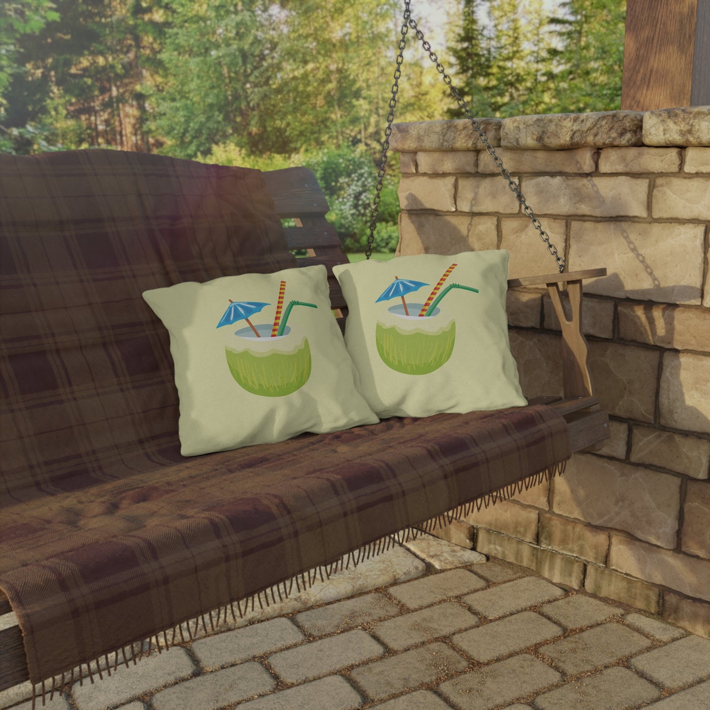 Ocean Breeze & Green Coconut | Outdoor Decorative Pillow