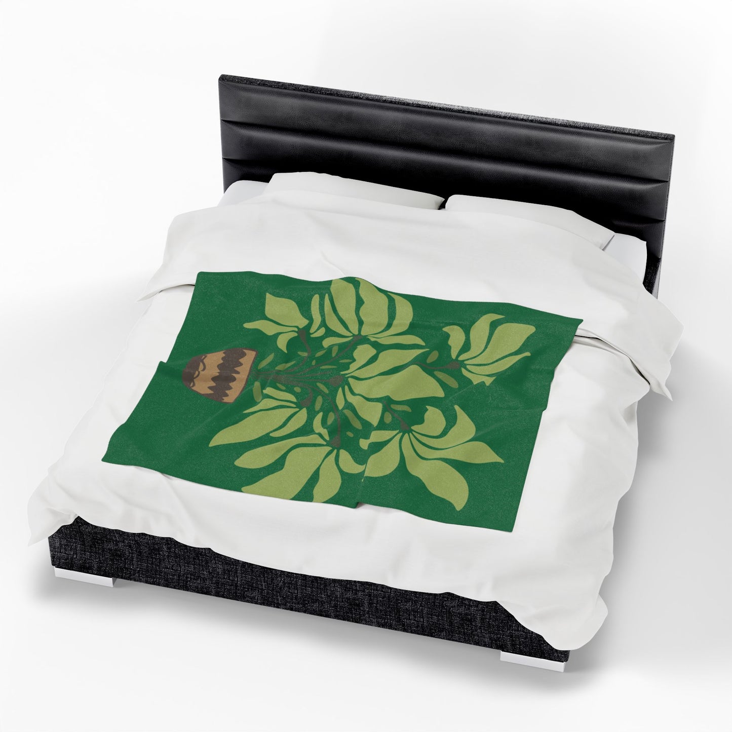 Velveteen Plush Blanket | A Quiet Green Corner