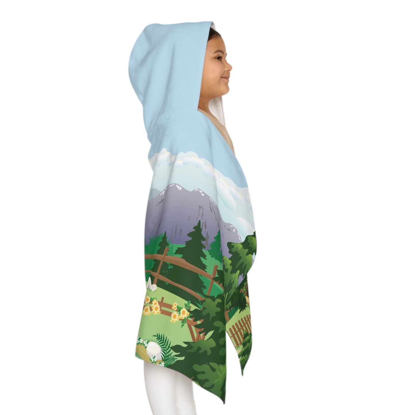 Kids Hooded Towel | Cozy Cabin in the Forest | Holiday Magic for Little Ones