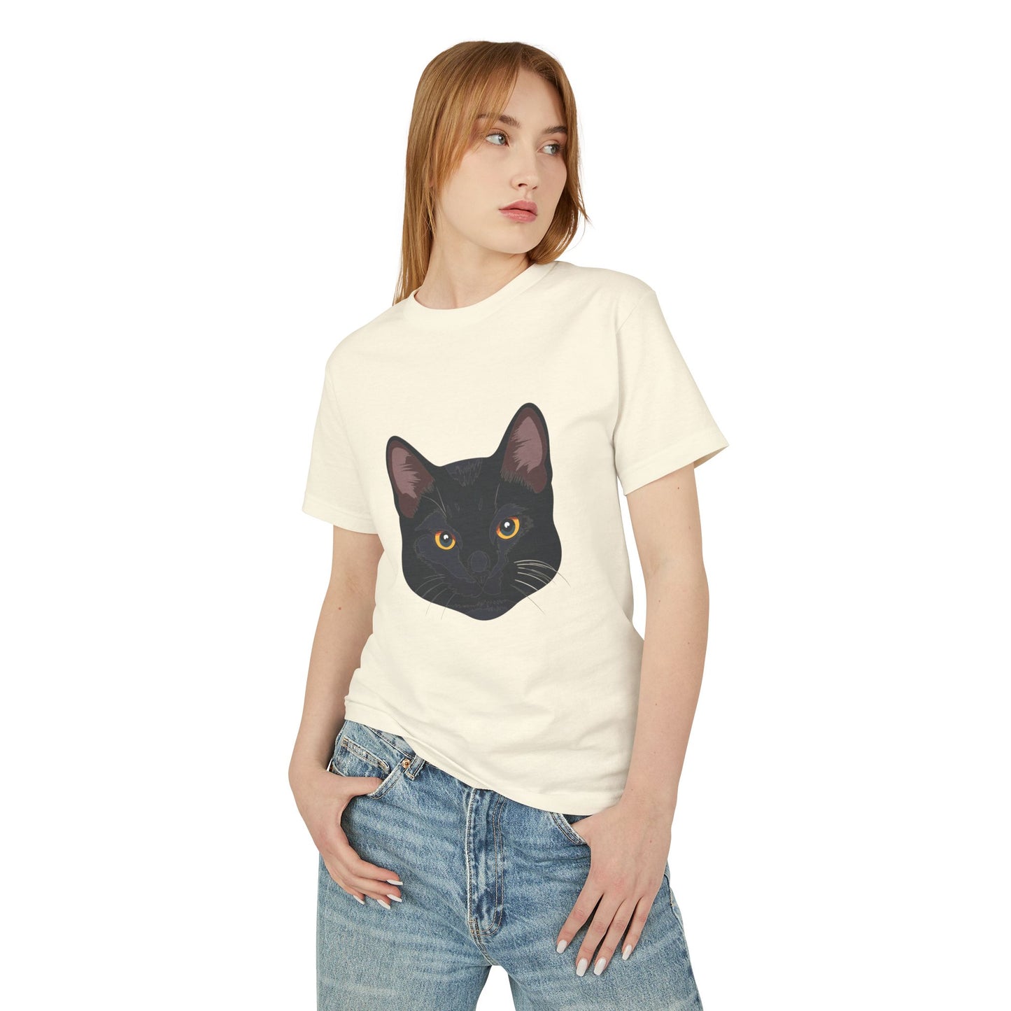 Black Cat Graphic Tee | Stare Me Down | Cool & Cute on the Front