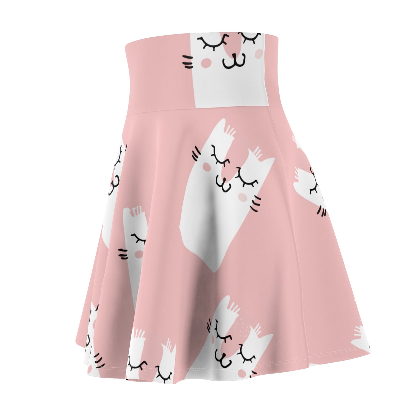 Pink Kitty Sweet Vibes Skater Skirt | Cute and Sweet Cat Design for Girls