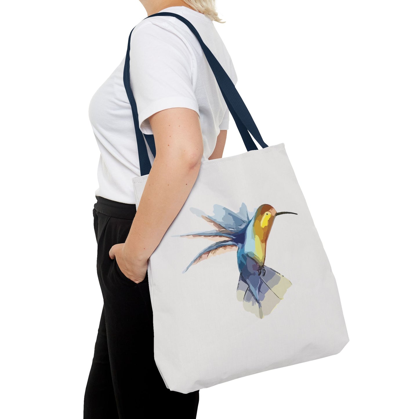 Hummingbird Art Flight | Artistic Hummingbird Tote Bag