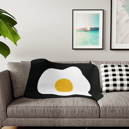 Wake Up Happy | Sherpa Blanket with Fried Egg Print