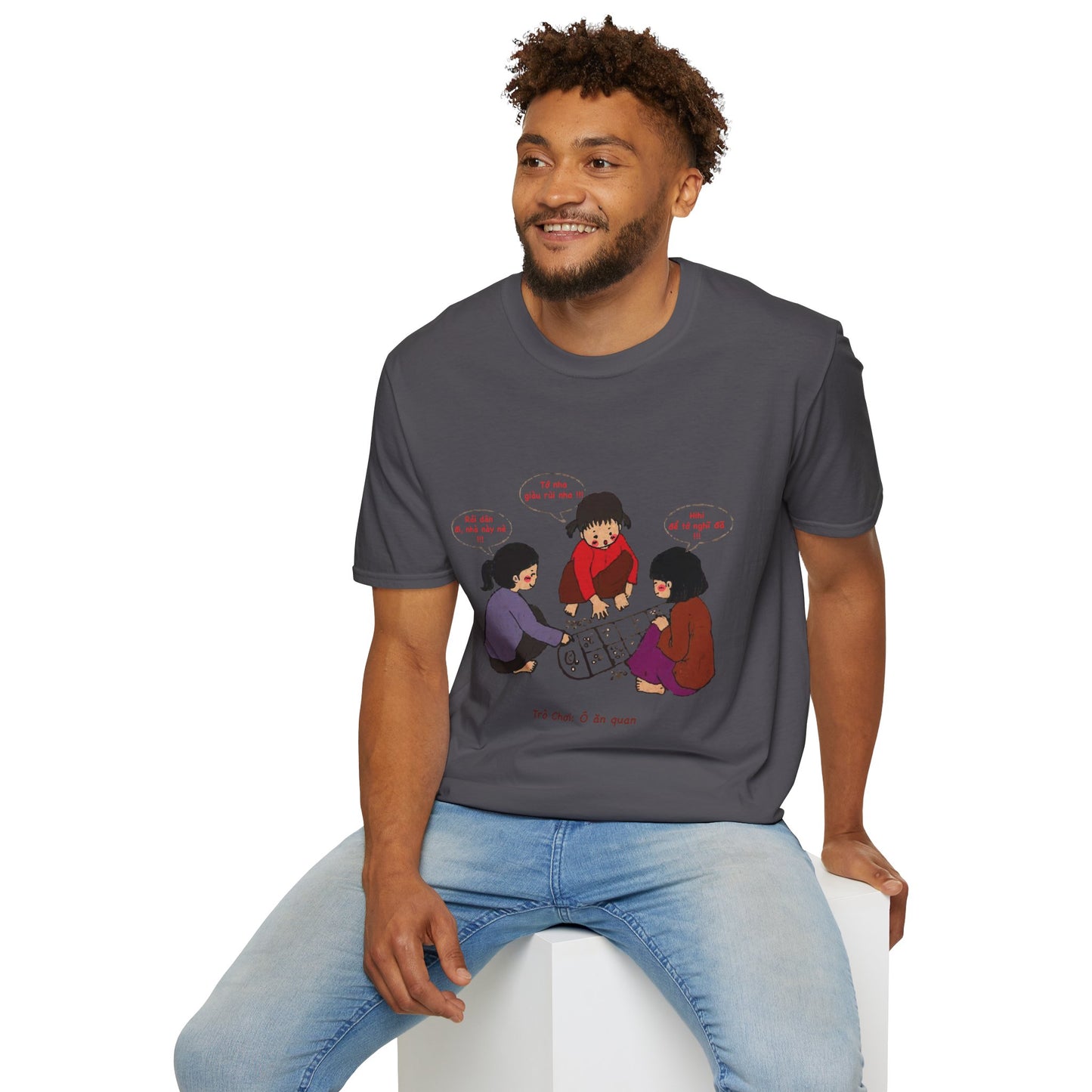 Unisex Softstyle Tee | "O An Quan" | Vietnamese Childhood Board Game Tee