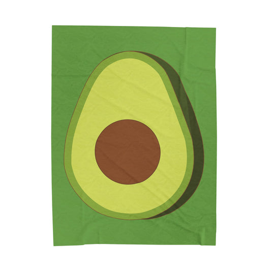 Velveteen Plush Blanket | Halved Avocado Design for Cozy Luxe Comfort