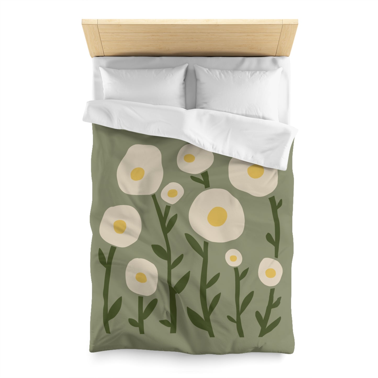 "Sunny Egg Bloom" Microfiber Duvet Cover | Cute & Minimalist Bedroom Vibes
