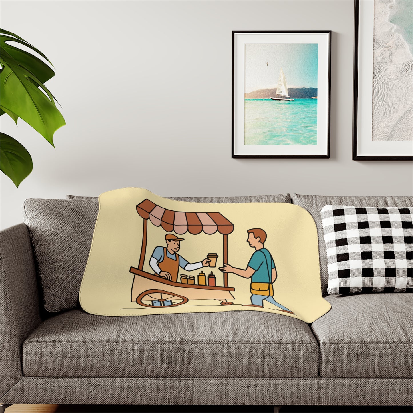 “Street Food Comfort” Sherpa Blanket | Cozy Bite of Urban Culture
