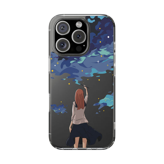 “She Paints the Sky” Clear Phone Case | A Pocketful of Stars