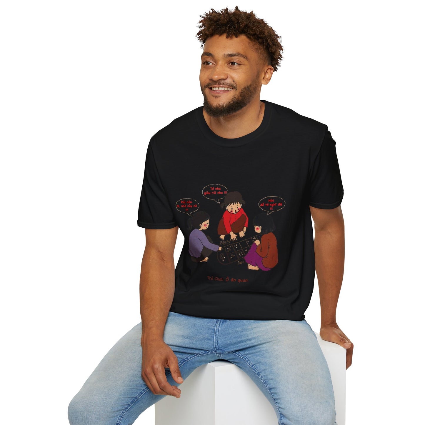 Unisex Softstyle Tee | "O An Quan" | Vietnamese Childhood Board Game Tee