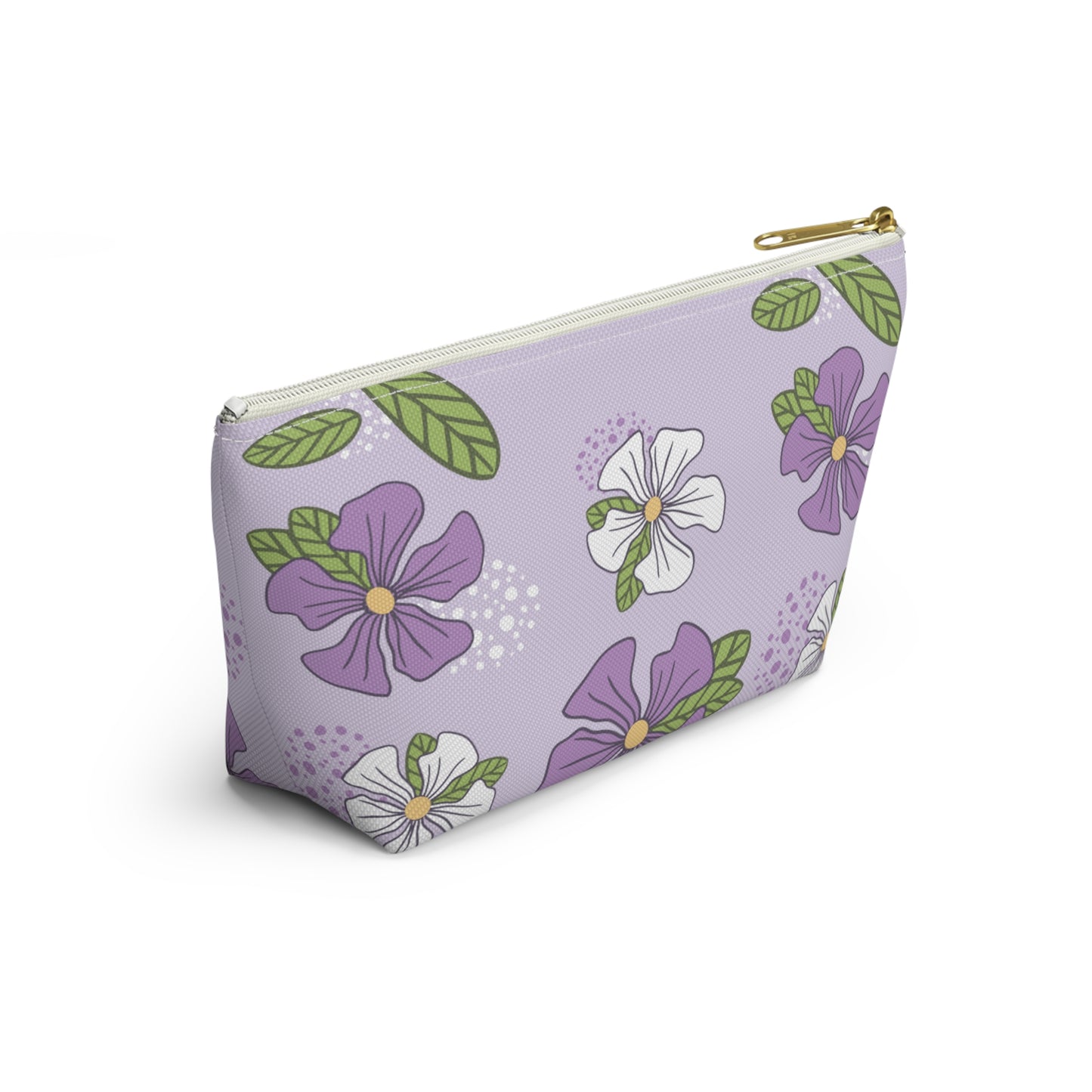 Soft Violet Blooms | Minimalist Floral Accessory Pouch