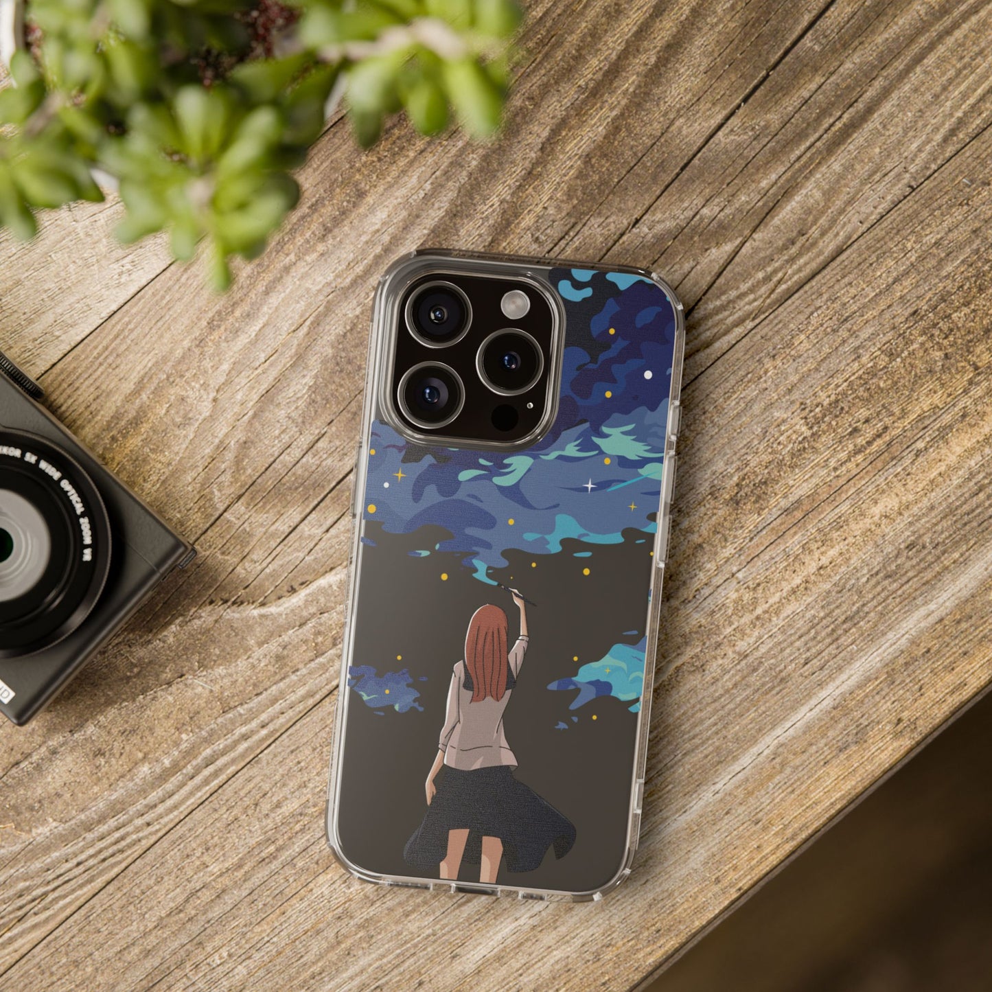 “She Paints the Sky” Clear Phone Case | A Pocketful of Stars