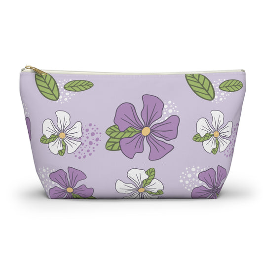 Soft Violet Blooms | Minimalist Floral Accessory Pouch