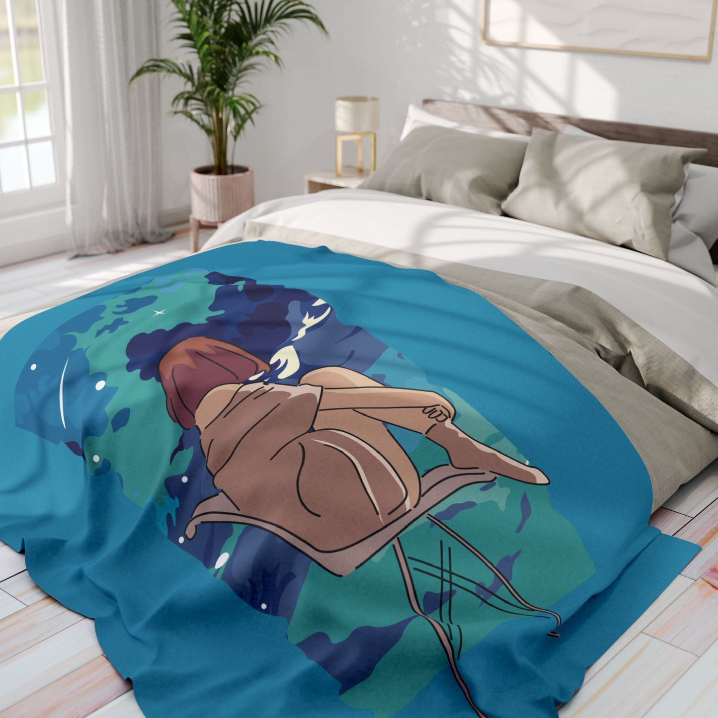 “Cloudwatcher” Fleece Blanket | A Moment of Quiet Bliss