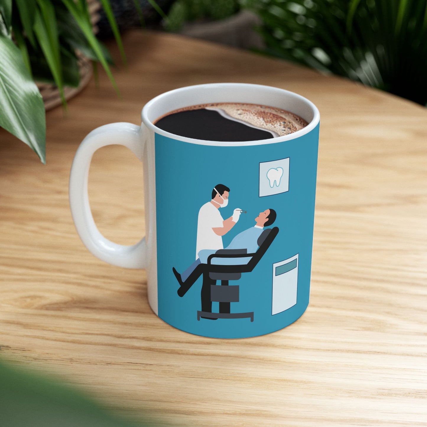 “Tooth & Smile” Ceramic Mug | Minimalist Fun for Dental Lovers