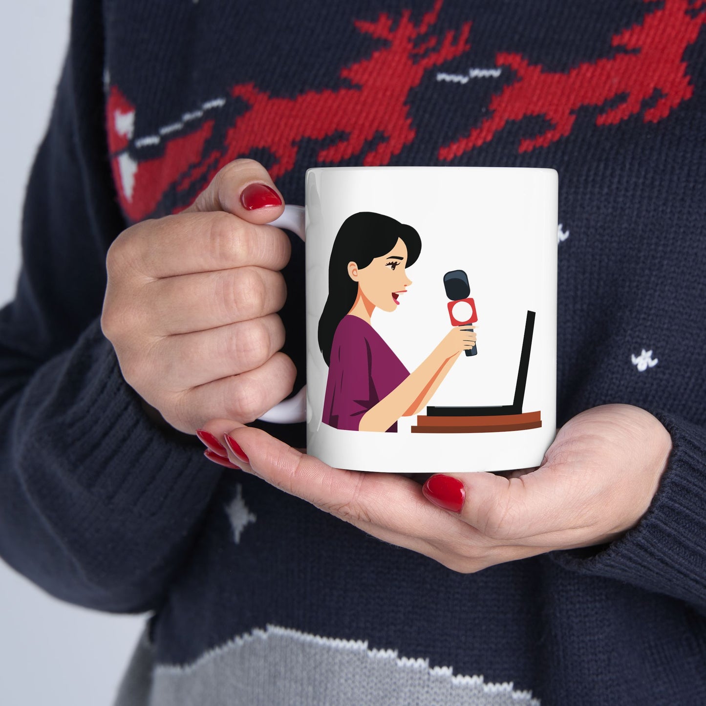 The Girl & Her Morning Coffee | Bold Character Mug | Start Your Day With Style