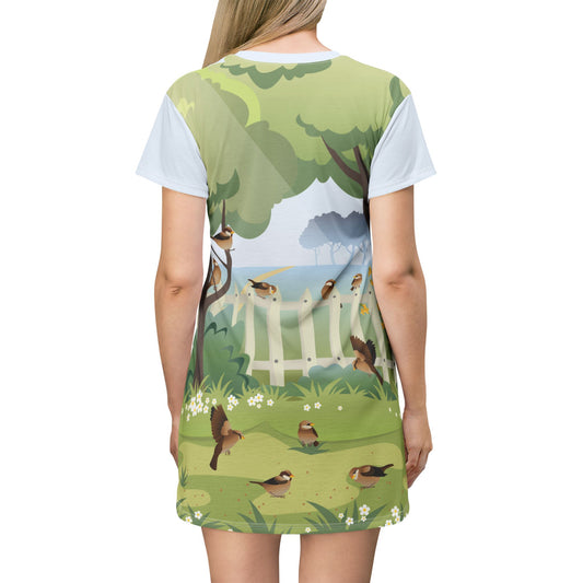 Spring Garden Sparrow Dress | A Fresh and Playful Springtime Look