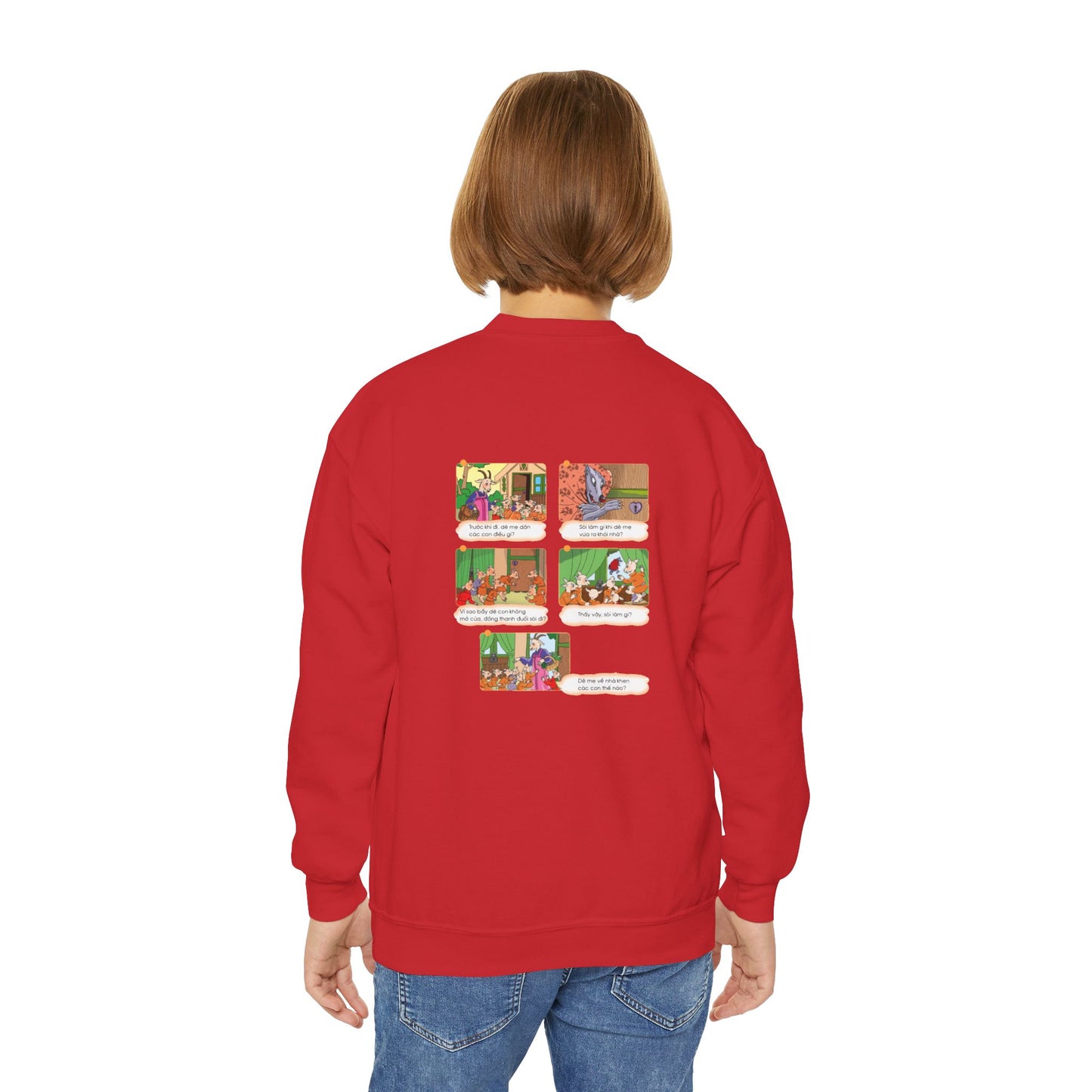 Premium Youth Crewneck Sweatshirt | The Story of the Kind Girl and Grateful Bear