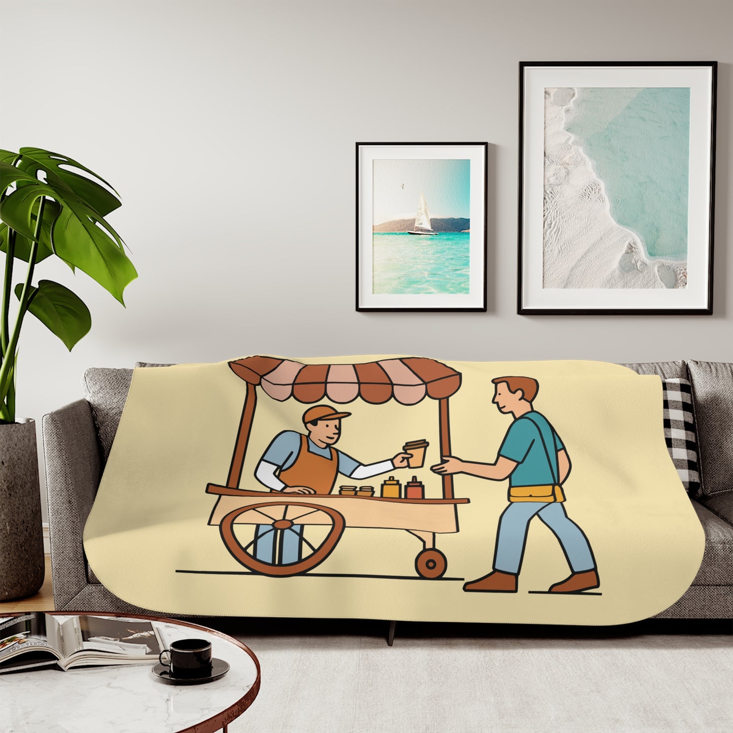 “Street Food Comfort” Sherpa Blanket | Cozy Bite of Urban Culture