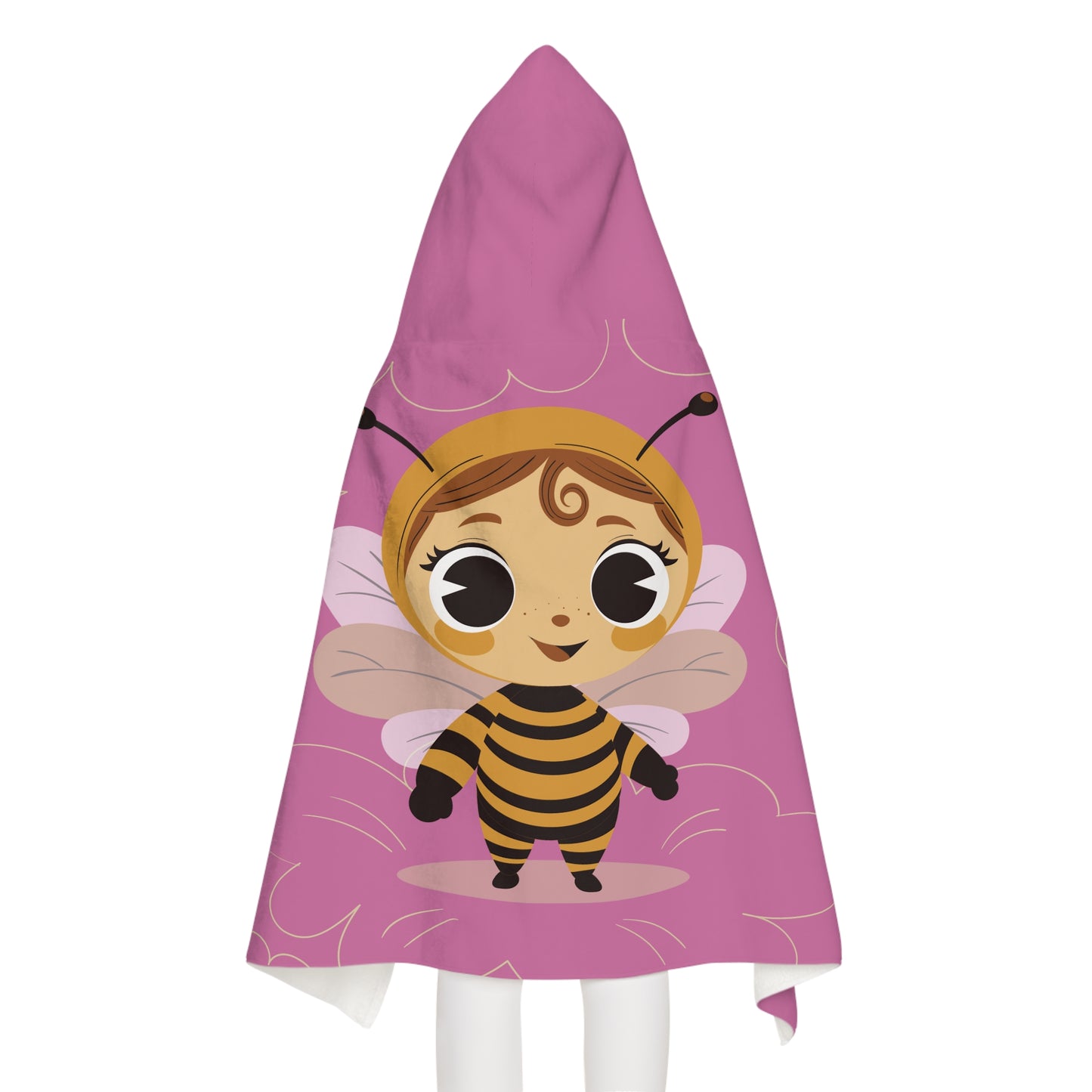 “Happy Bee Buddy” Youth Hooded Towel | Cute, Soft & Buzzing with Joy