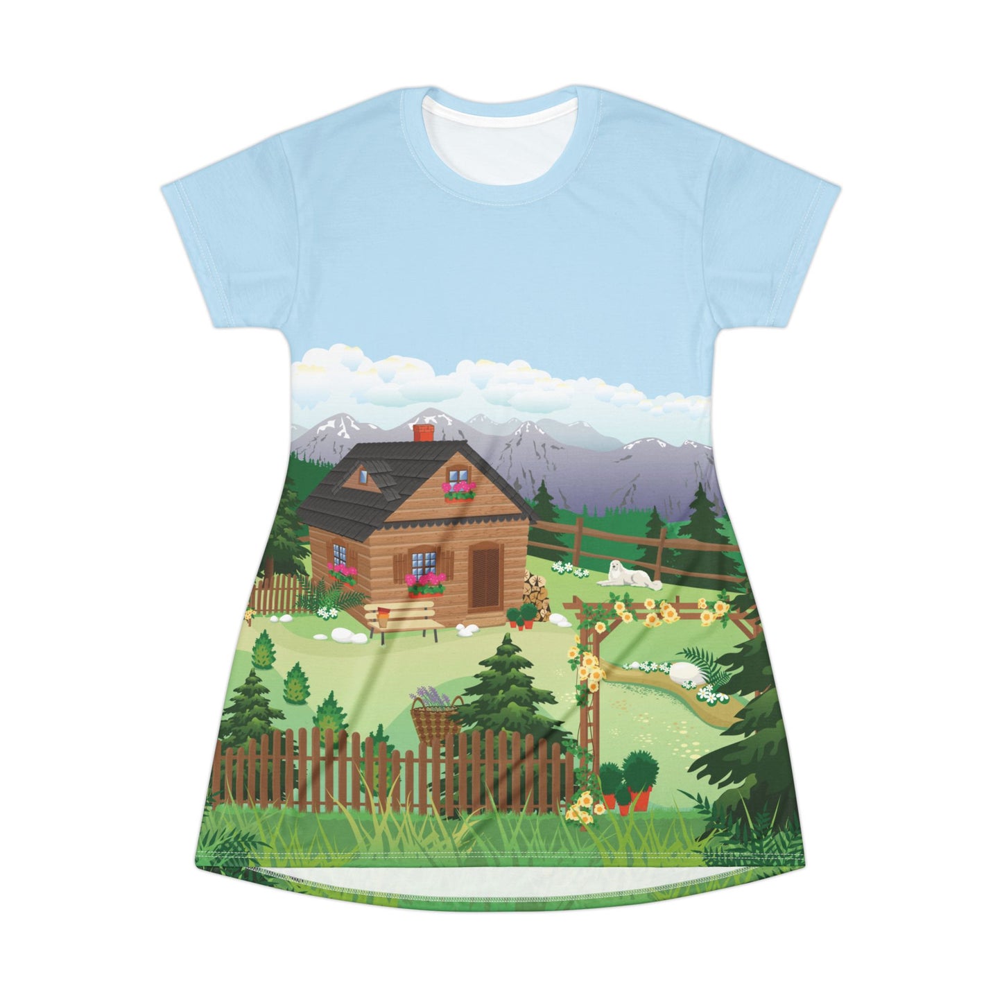 Christmas Cabin Dress | Cozy Woodhouse in the Snow | Holiday Vibes Wrapped in Style