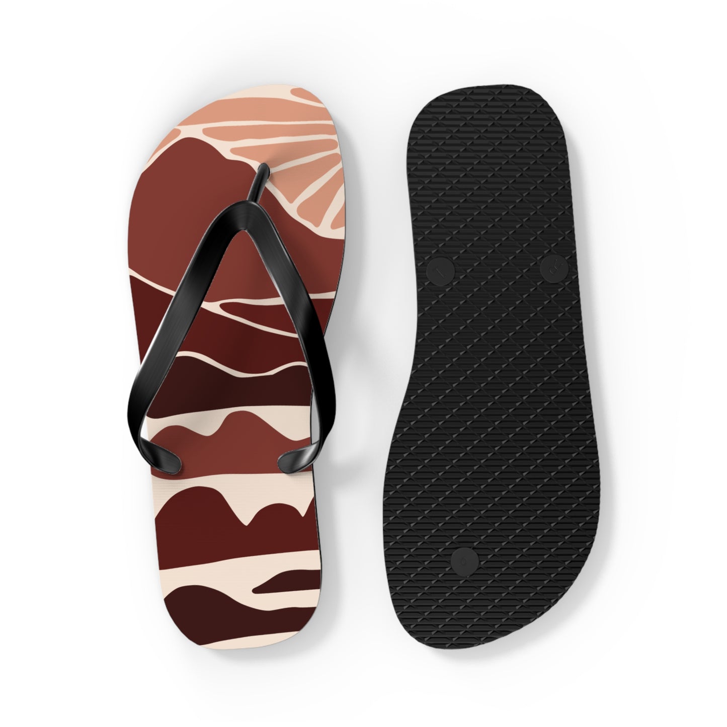 SolMori | Minimalist Flip-Flops with Abstract Sun & Mountain Print