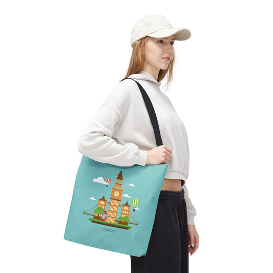 Timeless London Vibes | Artistic Tote Bag Inspired by British Landscape & Classic Clock