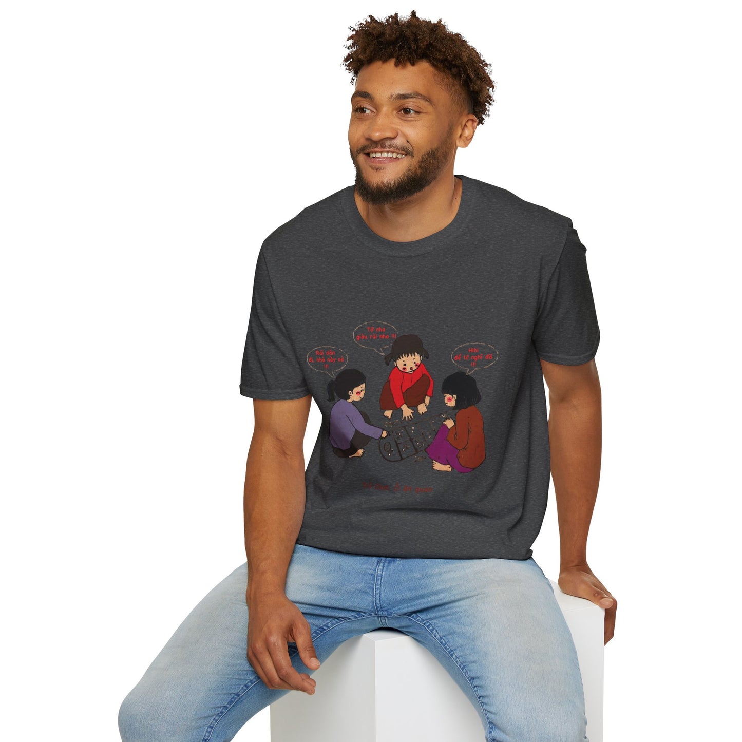 Unisex Softstyle Tee | "O An Quan" | Vietnamese Childhood Board Game Tee