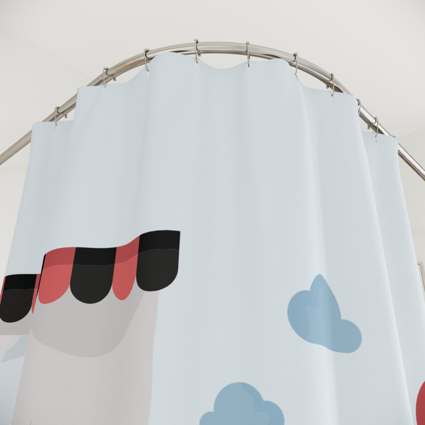 Artistic Shower Curtain | Man Riding Scooter Design