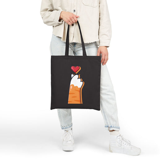 Cotton Canvas Tote Bag | Cat Paw of Love