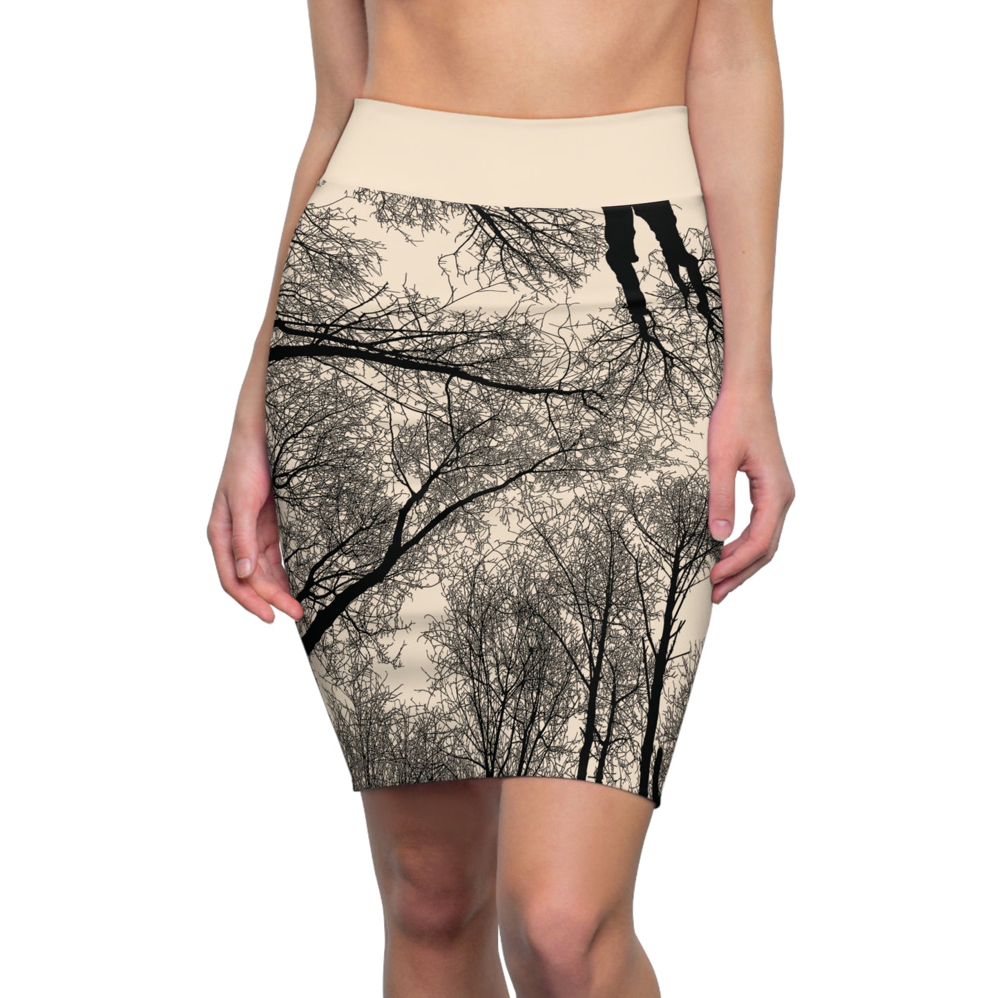Dry Forest Allure | Women’s Pencil Skirt | Sleek & Stylish With a Nature Twist