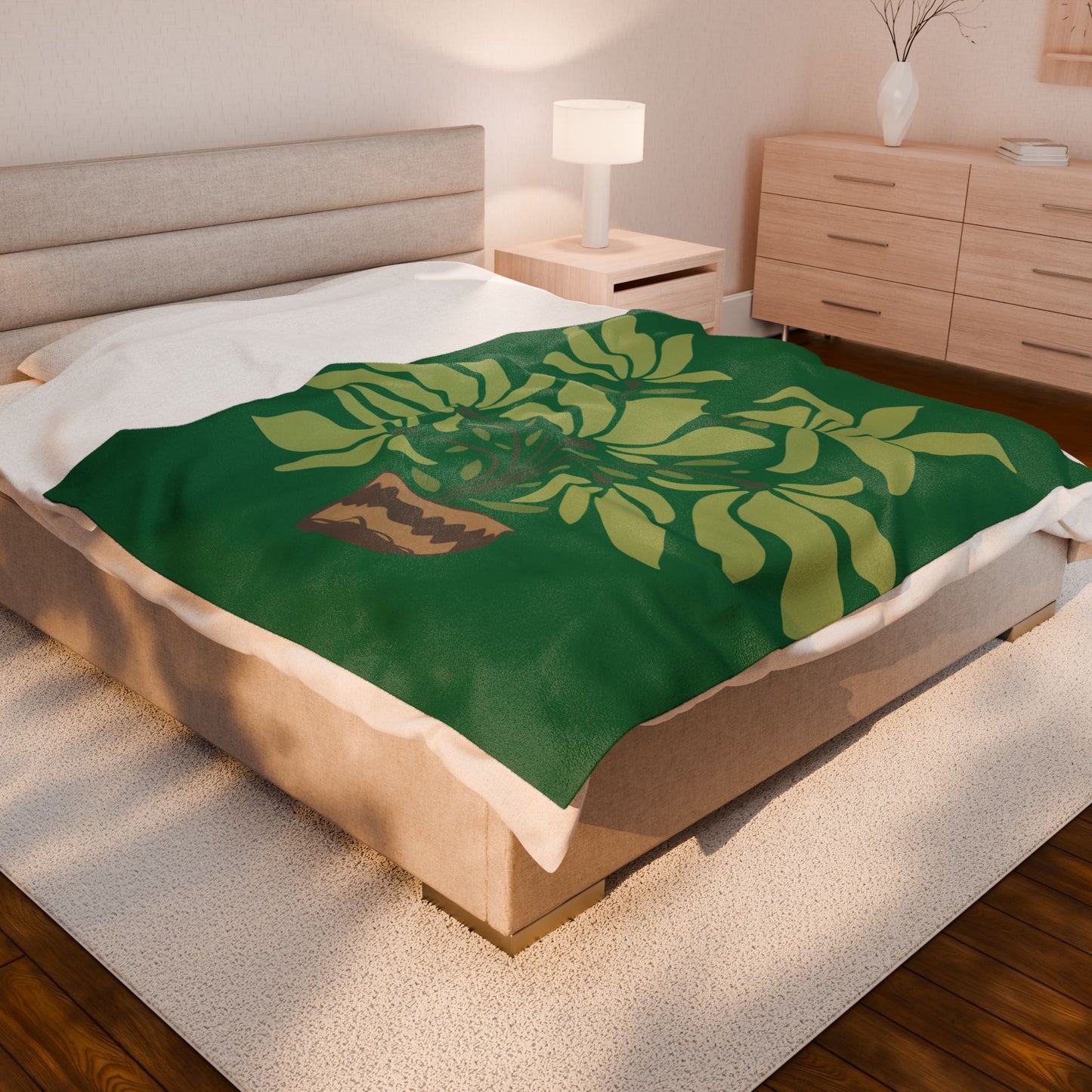 Velveteen Plush Blanket | A Quiet Green Corner