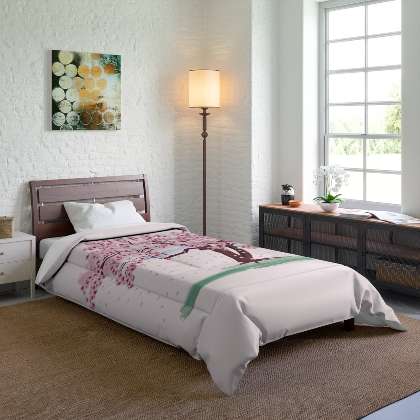Spring Bloom | Comforter with Cherry Blossom Print