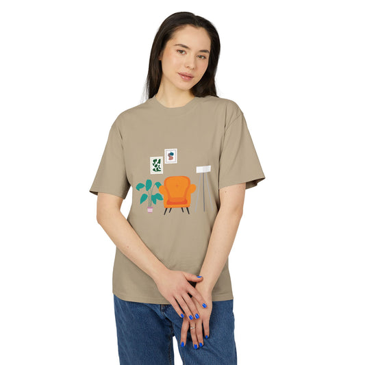 Clean by Nature | Unisex Tee with Minimalist Living Room Print | Tidy – Fresh – Tasteful