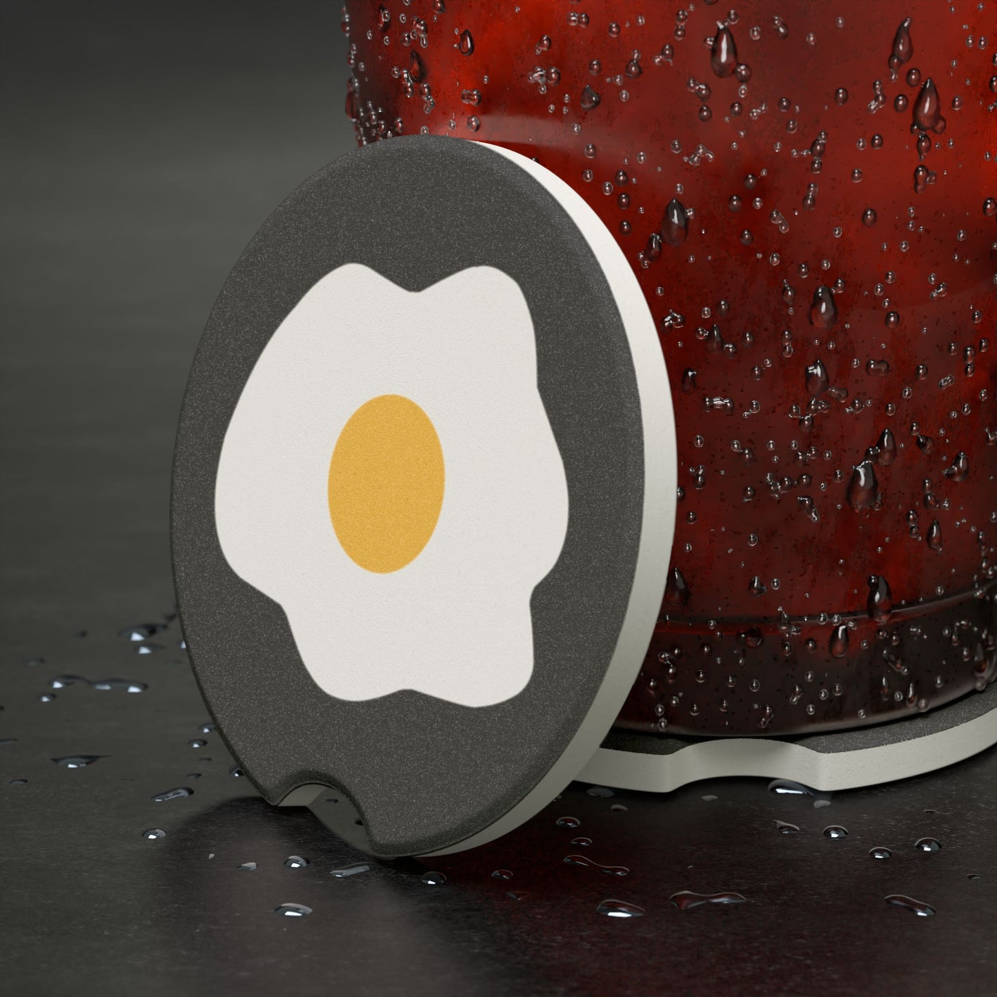 Sunny Side Fun | Fried Egg Car Coaster