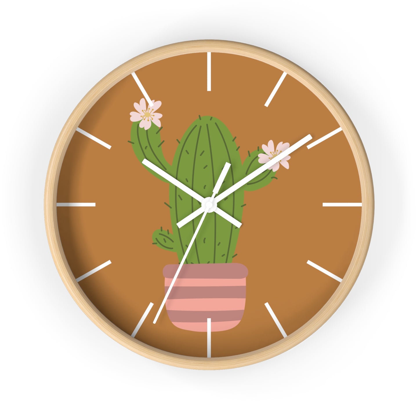 Cactus Minimal Wall Clock | Playful Time, Minimal Vibe