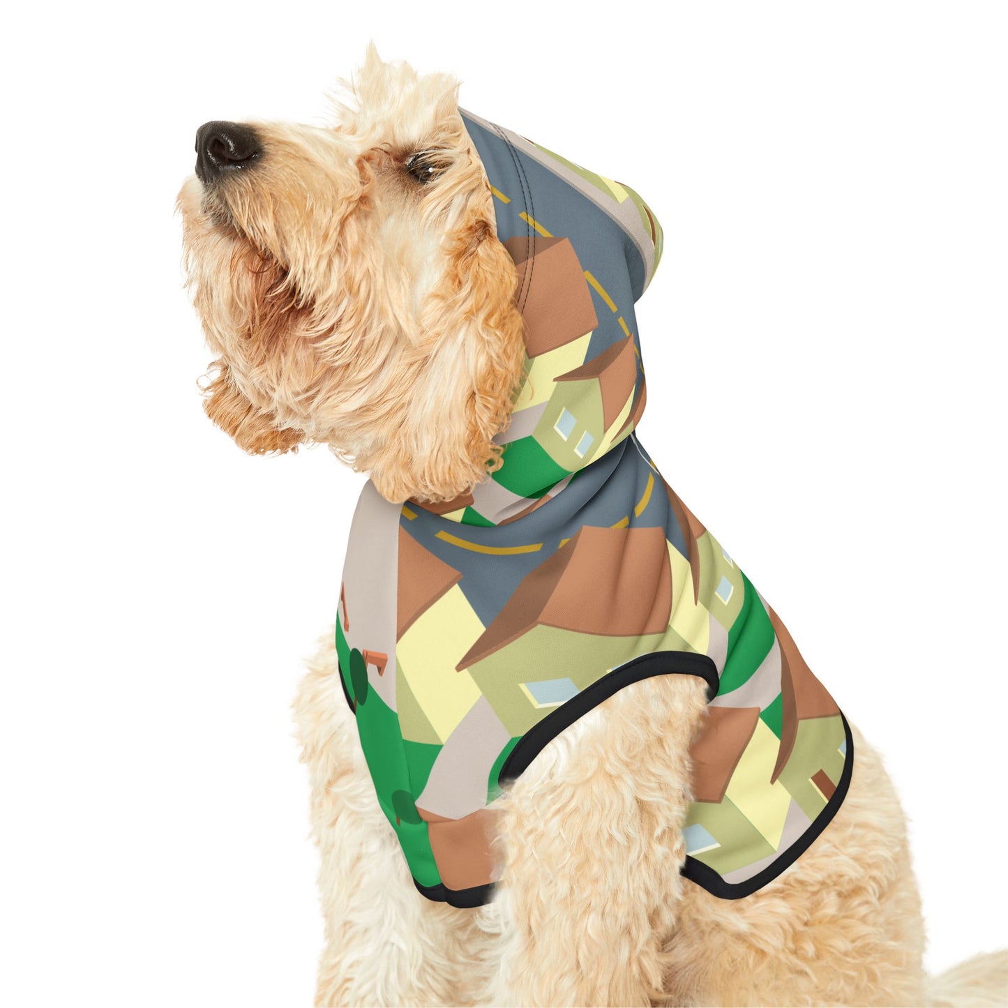 “Little Cityscape” Pet Hoodie | Urban Streetwear for Stylish Pets